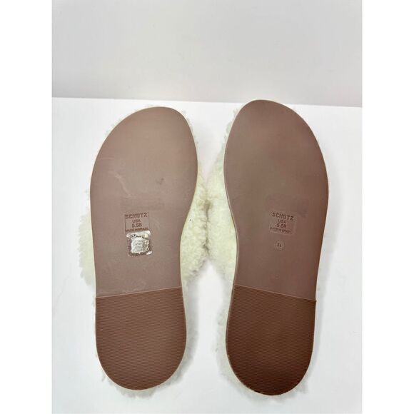 SCHUTZ Sandals Size 5.5‎ Dynora Ladies Faux Shearling Slip On Casual Slippers - Picture 11 of 11